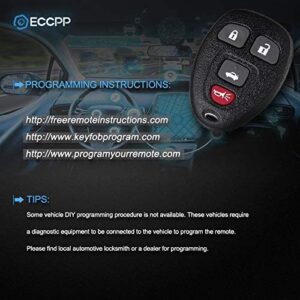 ECCPP 1X Keyless Entry Remote Key Fob Replacement for 05-12 for Buick for Allure for LaCrosse for Chevy for Cobalt for Malibu for Pontiac G5 G6 Grand Prix Solstice for Saturn Aura Sky KOBGT04AA