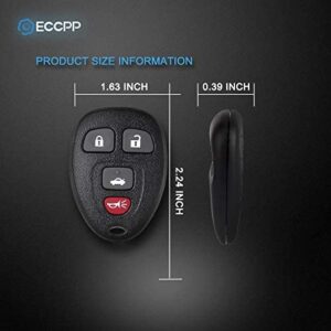 ECCPP 1X Keyless Entry Remote Key Fob Replacement for 05-12 for Buick for Allure for LaCrosse for Chevy for Cobalt for Malibu for Pontiac G5 G6 Grand Prix Solstice for Saturn Aura Sky KOBGT04AA