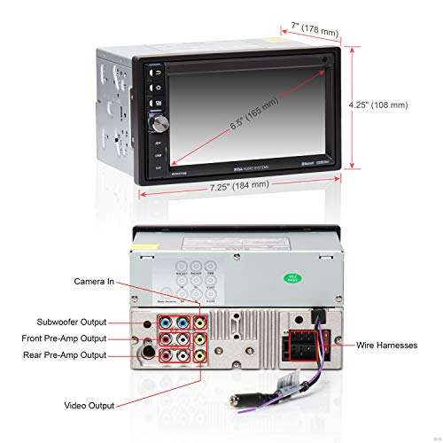 BOSS Audio Systems BV9370B Car Audio Stereo System – 6.5 Inch Double Din, Touchscreen, Bluetooth Audio and Calling Head Unit, Aux In, USB, SD, AM/FM Radio Receiver, No CD Player, Hook Up To Amplifier