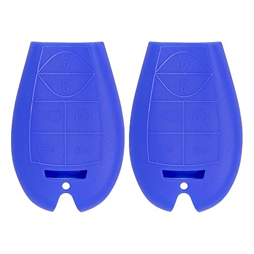 Keyless2Go Replacement for New Silicone Cover Protective Cases for Key Fobiks with FCC M3N5WY783X IYZ-C01C - Blue - (2 Pack)