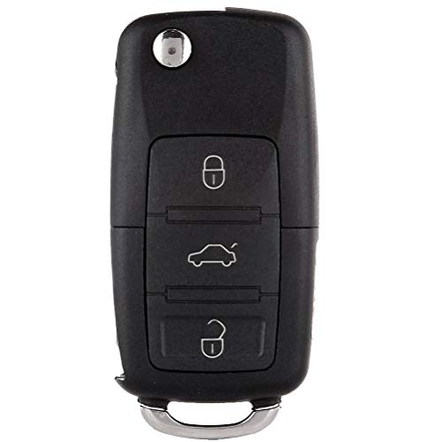 SELEAD Flip Key Fob 4 Buttons Keyless Entry Remote SHELL CASE fit for 2002-2010 for Volkswagen for Golf for Jetta for Passat Antitheft Keyless Entry Systems HLO1J0959753AM 1pc