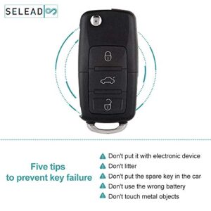 SELEAD Flip Key Fob 4 Buttons Keyless Entry Remote SHELL CASE fit for 2002-2010 for Volkswagen for Golf for Jetta for Passat Antitheft Keyless Entry Systems HLO1J0959753AM 1pc