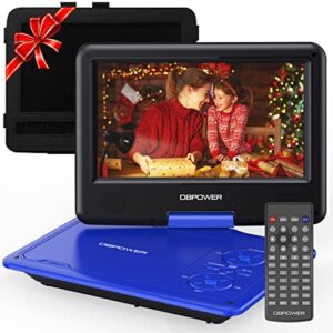 dbpower 11.5″ portable dvd player, 5-hour built-in rechargeable battery, with 9″ swivel screen, support cd/dvd/sd card/usb, with remote control, 1.8m car charger and power adaptor (blue)