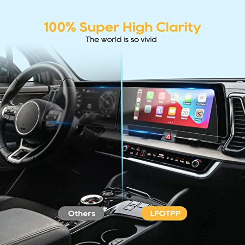 LFOTPP 2023 Sportage Screen Protector for 2023 Kiaa Sportage NQ5 EX, SX, SX-Prestige, X-Line US Version 12.3 Inch Screen Protector 2023 Sportage NQ5 12.3 Inch Panoramic ARCED Navigation Screen Protector 4PCS