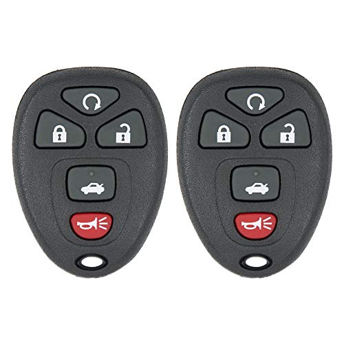 Keyless2Go Replacement for 2 New Keyless Entry Remote Start Car Key Fob for 22733524 KOBGT04A Malibu Cobalt G5 G6 Grand Prix Lacrosse Allure