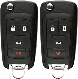 keylessoption keyless entry remote control car uncut flip key fob replacement for oht01060512 (pack of 2)