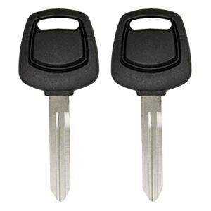 keyless2go replacement for new uncut transponder ignition 4d60 chip car key ni02t (2 pack)
