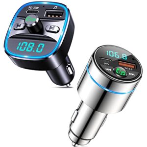 RIWUSI BC61 [All-Metal] FM Bluetooth 5.3 Transmitter for Car X1+ T25C [Upgraded Type-C] Bluetooth Car Adapter X1