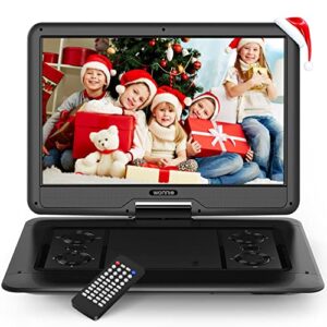 wonnie 17.9’’ large portable dvd/cd player with 15.6‘’ swivel screen, 1366×768 lcd tft, 6 hrs 5600mah rechargeable battery, regions free, support usb/sd card/ sync tv , high volume speaker