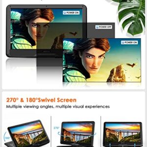 WONNIE 17.9’’ Large Portable DVD/CD Player with 15.6‘’ Swivel Screen, 1366x768 LCD TFT, 6 Hrs 5600mAH Rechargeable Battery, Regions Free, Support USB/SD Card/ Sync TV , High Volume Speaker