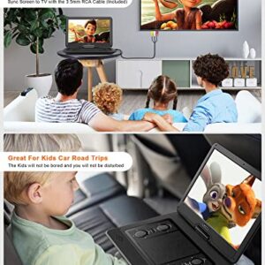 WONNIE 17.9’’ Large Portable DVD/CD Player with 15.6‘’ Swivel Screen, 1366x768 LCD TFT, 6 Hrs 5600mAH Rechargeable Battery, Regions Free, Support USB/SD Card/ Sync TV , High Volume Speaker