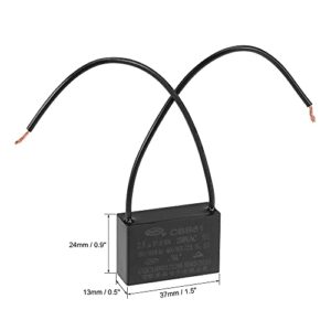 uxcell Ceiling Fan Capacitor CBB61 2.5uF 250V AC 2 Wires Metallized Polypropylene Film Capacitor 37x24x13mm for Electric Fan Pump Motor Generator