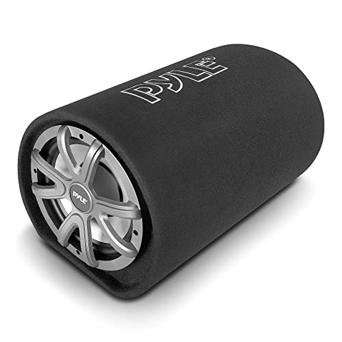 10-Inch Carpeted Subwoofer Tube Speaker - 500 Watt High Powered Car Audio Sub Bass Enclosure System with 2” Aluminum Voice Coil, 4 Ohm, Rear Vented Design - PLTB101