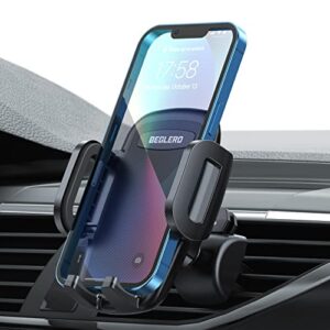 car phone mount, car vent phone mount with 3-level adjustable vent clip,360 degree rotatable ball joint, silicone protection, one button release car phone holder compatible with all cell phone