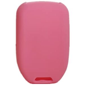 Silicone Smart Key Fob Cover Case Jacket Keyless Entry for Chevrolet Suburban Tahoe GMC Yukon XL HYQ1AA 6 Buttons Pink