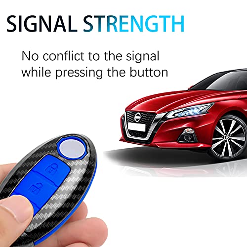 WORCAS Silicone 3 buttons Smart Key Fob Remote Skin Cover Case Protector Keyless Entry Jacket for Nissan Armada Murano Rogue Maxima Altima Sedan Pathfinder KR5S (Blue)