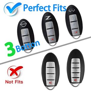 WORCAS Silicone 3 buttons Smart Key Fob Remote Skin Cover Case Protector Keyless Entry Jacket for Nissan Armada Murano Rogue Maxima Altima Sedan Pathfinder KR5S (Blue)