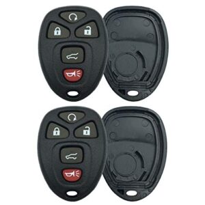 replacement keyless entry remote key fob shell case fit for suburban tahoe traverse/gmc acadia yukon/cadillac escalade srx/buick enclave/saturn outlook 2007 2008 2009 2010 (black pack 2)