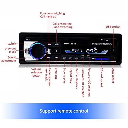 FZZDP 12v Universal Car Mp3 Car Stereo Fm Aux Input Receiver Sd USB Mp3 Radio Player in- Unit