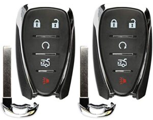 keylessoption keyless entry remote smart car prox key fob w/key for chevy camaro malibu cruze 2016-2020 hyq4ea (pack of 2)