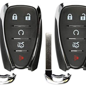 KeylessOption Keyless Entry Remote Smart Car Prox Key Fob W/Key for Chevy Camaro Malibu Cruze 2016-2020 HYQ4EA (Pack of 2)