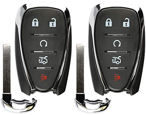 KeylessOption Keyless Entry Remote Smart Car Prox Key Fob W/Key for Chevy Camaro Malibu Cruze 2016-2020 HYQ4EA (Pack of 2)