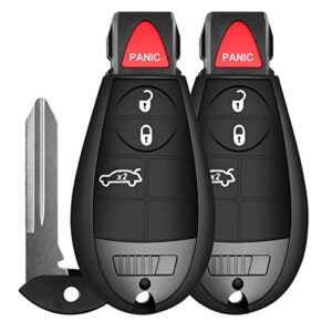 2x keyless entry remote keys replacement fit for 2008-2012 chrysler 300 for chrysler town & country for dodge dart durango charger challenger 433mhz (m3n5wy783x iyzc01c)