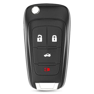 4 buttons keyless entry flip car remote key fob fits for chevy equinox, camaro 2010-2019, cruze 2011-2016, gmc terrain 2010-2019, b uick regal 2011-2017 fcc: oht01060512 315mhz (1 pack)