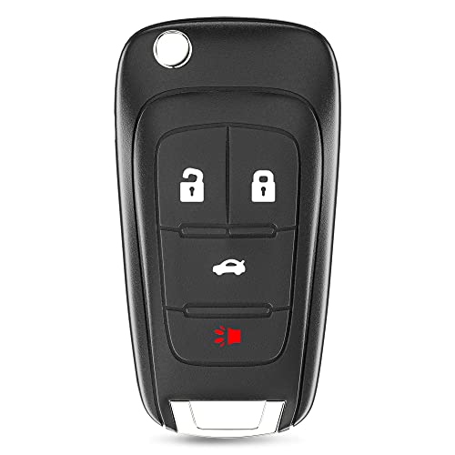 4 Buttons Keyless Entry Flip Car Remote Key Fob Fits for Chevy Equinox, Camaro 2010-2019, Cruze 2011-2016, GMC Terrain 2010-2019, B uick Regal 2011-2017 FCC: OHT01060512 315Mhz (1 Pack)