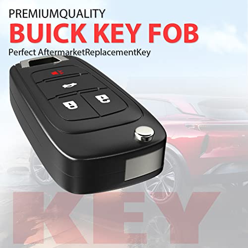 4 Buttons Keyless Entry Flip Car Remote Key Fob Fits for Chevy Equinox, Camaro 2010-2019, Cruze 2011-2016, GMC Terrain 2010-2019, B uick Regal 2011-2017 FCC: OHT01060512 315Mhz (1 Pack)