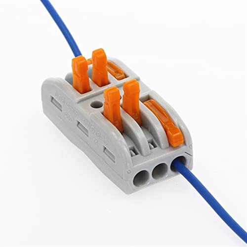 KAVJU SPL-3 Wiring Cable Connector 32A/250V Conductor Terminal Block Threader Splitter 0.08-2.5mm (Color : 5Pcs)