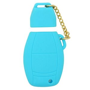 DSP Silicone Cover Protector Case Holder Skin Jacket Compatible with MERCEDES BENZ Smart Remote Key Fob CV2951 Light Blue