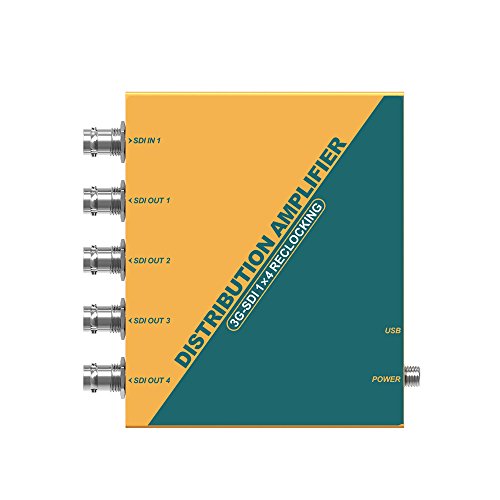 AVMATRIX SD1141 1x4 3G-SDI Reclocking Distribution Amplifier; Automatically Detects SD, HD and 3G-SDI; 4 Buffered and Re-clocked Outputs; 3G/HD/SD-SDI Multi-rate Signal Processing