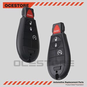 OCESTORE 2Pcs Car Key Fob Keyless Control Entry Remote M3N5WY783X Alarm 3 Button Vehicles Replacement Compatible with Ram 1500 2500 3500 GQ4-53T