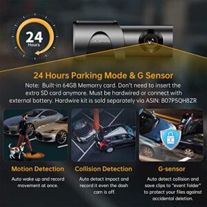 DDPAI Mini3 Dash Cam 1600P, 2K Front Dash Cam Recorder Dashboard 2560x1600P, Front Dashboard Camera for Car DVR Recorder 32GB eMMC Storage |WiFi & App|Night Vision, Parking Mode, Super Capacitor