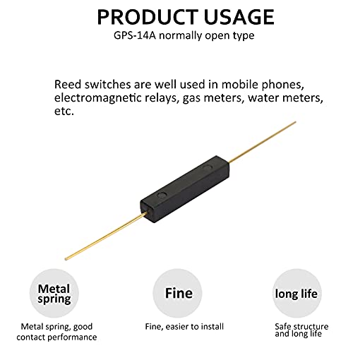 DIYhz Reed Switch GPS-14A 14mm Plastic Anti-Interference Normally Open Magnetic Control Switch 10PCS