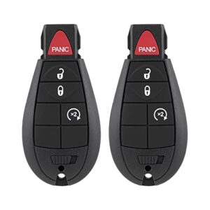 keyless entry remote key fob replacement fits for dodge ram 1500 2500 3500 truck pickup 2009 2010 2011 2012 journey challenger grand caravan jeep grand cherokee commander m3n5wy783x (pack of 2)