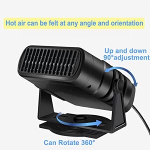 Car Heater Defroster, 2 in 1 Auto Car Windshield Heater Cooling Fan 12 Volt 120W Auto Defogger 360° Rotatable Heating Defrost