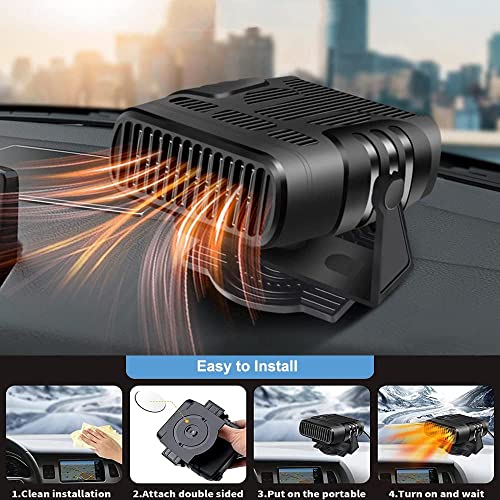 Car Heater Defroster, 2 in 1 Auto Car Windshield Heater Cooling Fan 12 Volt 120W Auto Defogger 360° Rotatable Heating Defrost