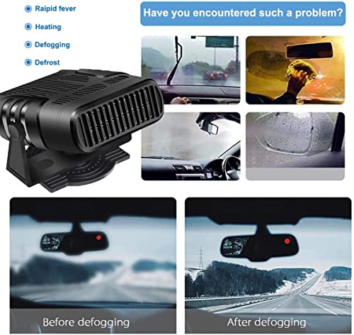 Car Heater Defroster, 2 in 1 Auto Car Windshield Heater Cooling Fan 12 Volt 120W Auto Defogger 360° Rotatable Heating Defrost