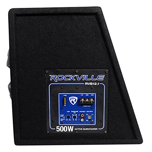 Rockville RVB12.1A 12 Inch 500W Active Powered Car Subwoofer+Sub Enclosure Box