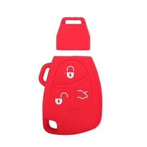 segaden silicone cover protector case holder skin jacket compatible with mercedes benz 3 button smart remote key fob cv4956 red