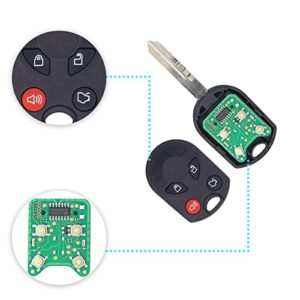 Xucanarmy Replacement for Keyless Entry Car Key Fob, 4 Buttons Keyless Entry Remote for Ford, Lincoln, Mercury, Mazda, Key Fob Clicker Transmitter OUCD6000022