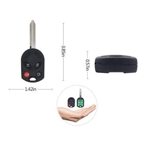 Xucanarmy Replacement for Keyless Entry Car Key Fob, 4 Buttons Keyless Entry Remote for Ford, Lincoln, Mercury, Mazda, Key Fob Clicker Transmitter OUCD6000022