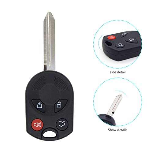 Xucanarmy Replacement for Keyless Entry Car Key Fob, 4 Buttons Keyless Entry Remote for Ford, Lincoln, Mercury, Mazda, Key Fob Clicker Transmitter OUCD6000022