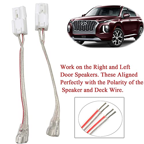 RED WOLF Car Door Speaker Wiring Harness for Hyundai 2002-2016 KIA 2003-2010, Toyota Camry Tacoma Corolla 2002-2011, Subaru Outback 2010-2014 Aftermarket Speaker Wire Connector 2 PC