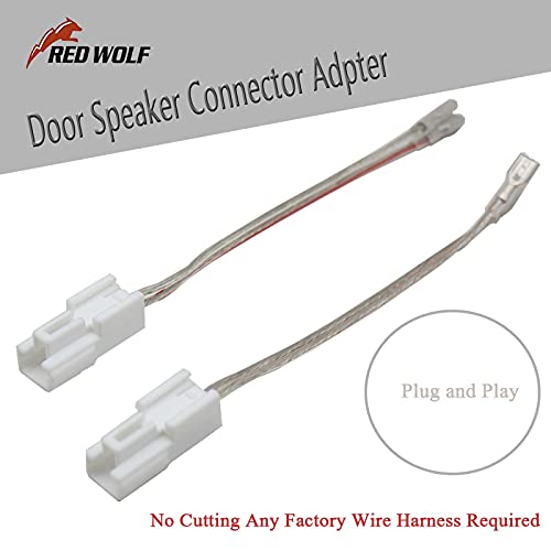 RED WOLF Car Door Speaker Wiring Harness for Hyundai 2002-2016 KIA 2003-2010, Toyota Camry Tacoma Corolla 2002-2011, Subaru Outback 2010-2014 Aftermarket Speaker Wire Connector 2 PC