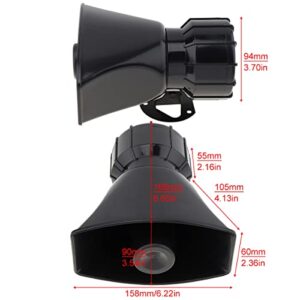 DriSentri 12V Car Horn Siren Sound 5 Tone Alarm Electric Horn 100W PA Speaker System Megaphone Loud for Car Train Boat Ship