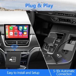 Wireless CarPlay Adapter, Auformer 2023 Apple Carplay Wireless Dongle for iPhone - Plug & Play, 5.8Ghz WiFi, Easy to Install, Free Online Update, Carplay Wireless Adapter for OEM Wired CarPlay Cars