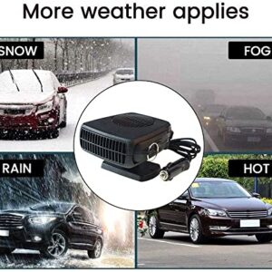 Car Heater 12V - Fast Heating Defrost Defogger with Ergonomic Handle, 2 in1 Fast Heating & Cooling Fan, Outlet Plug in Cigarette Lighte, Automobile Windscreen Fan for All Cars Portable